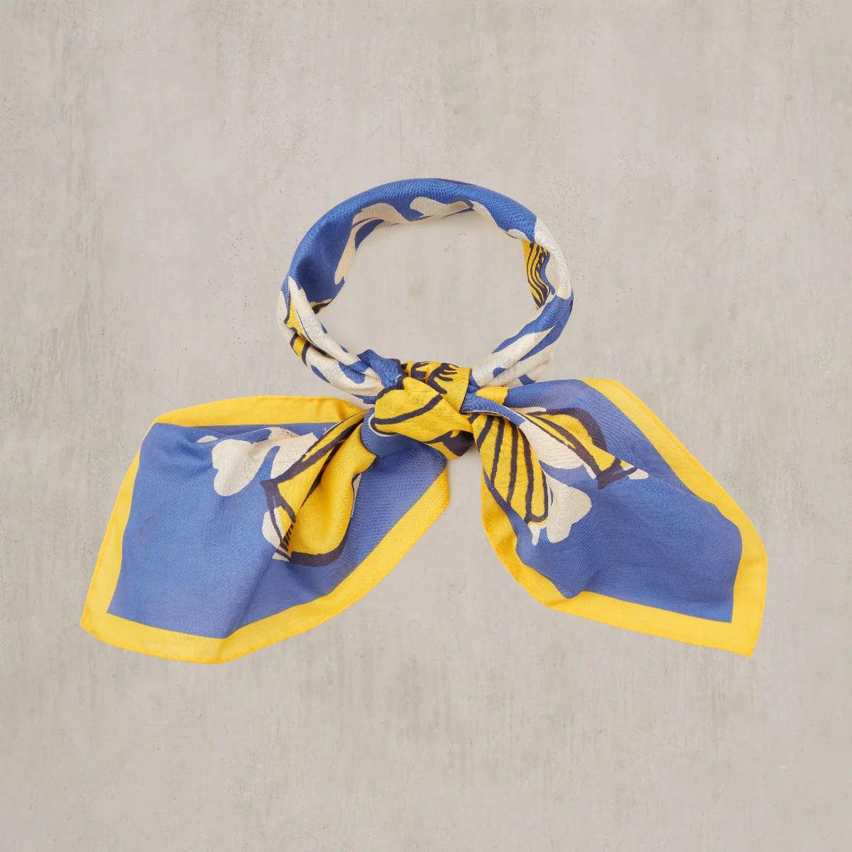 Cotton Shell Neckerchief In Blue And Yellow