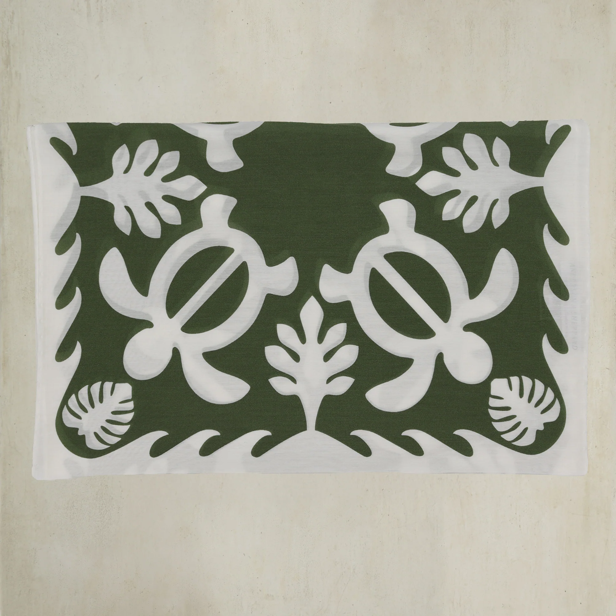 Cotton And Silk Turtle Print Scarf in Green - Image 2