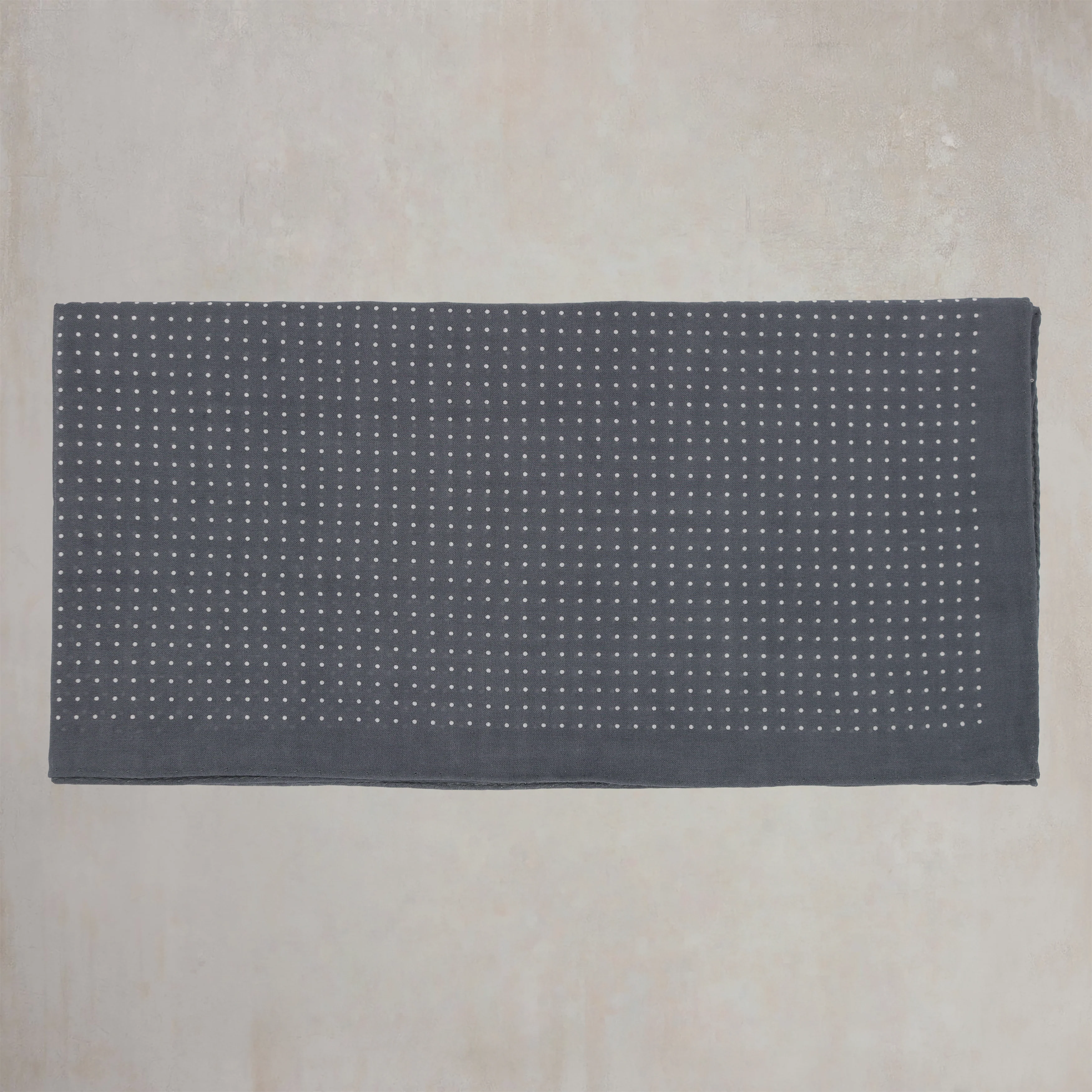 Cotton Spotted Neckerchief in Grey and White - Image 2