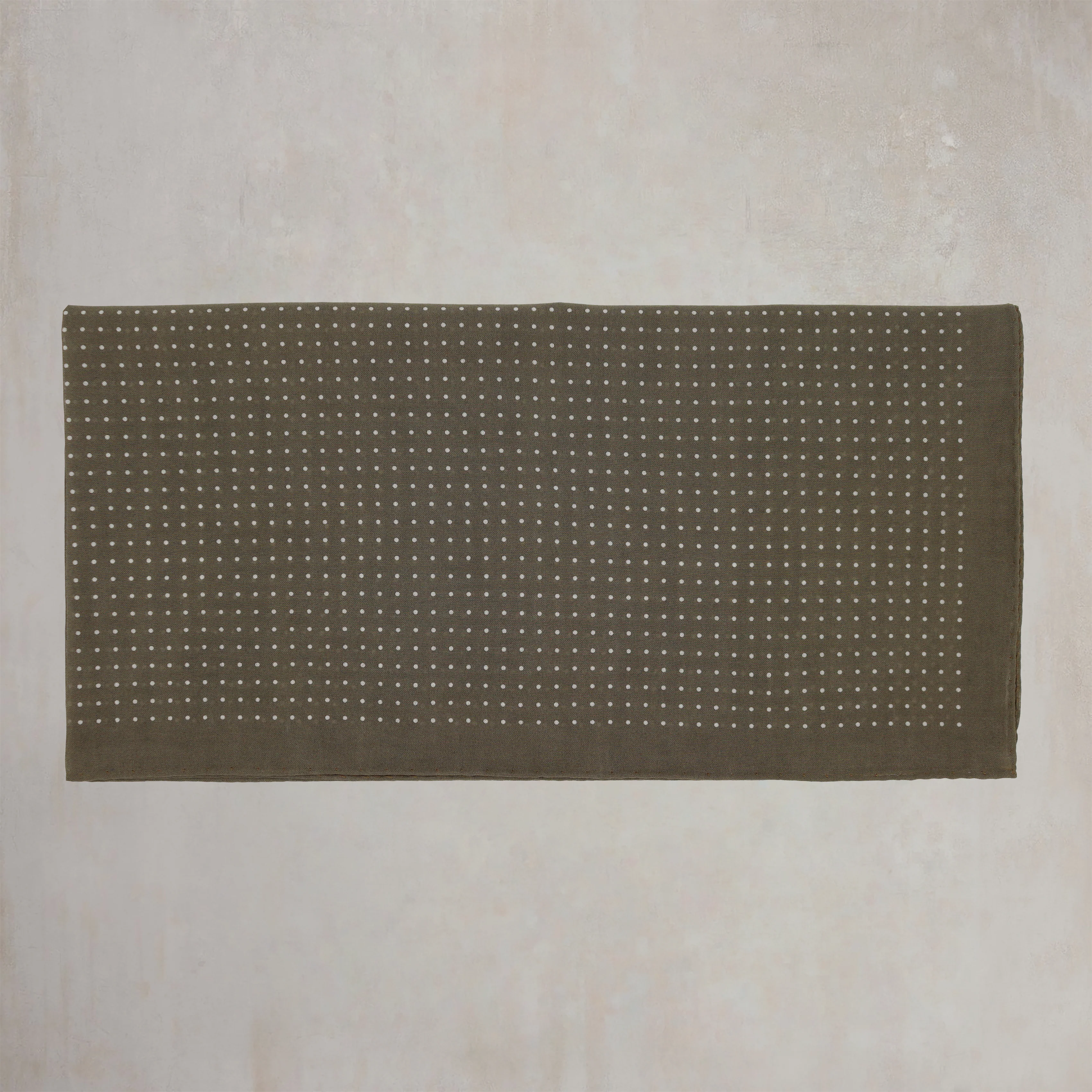 Cotton Spotted Neckerchief in Light Brown and White - Image 2