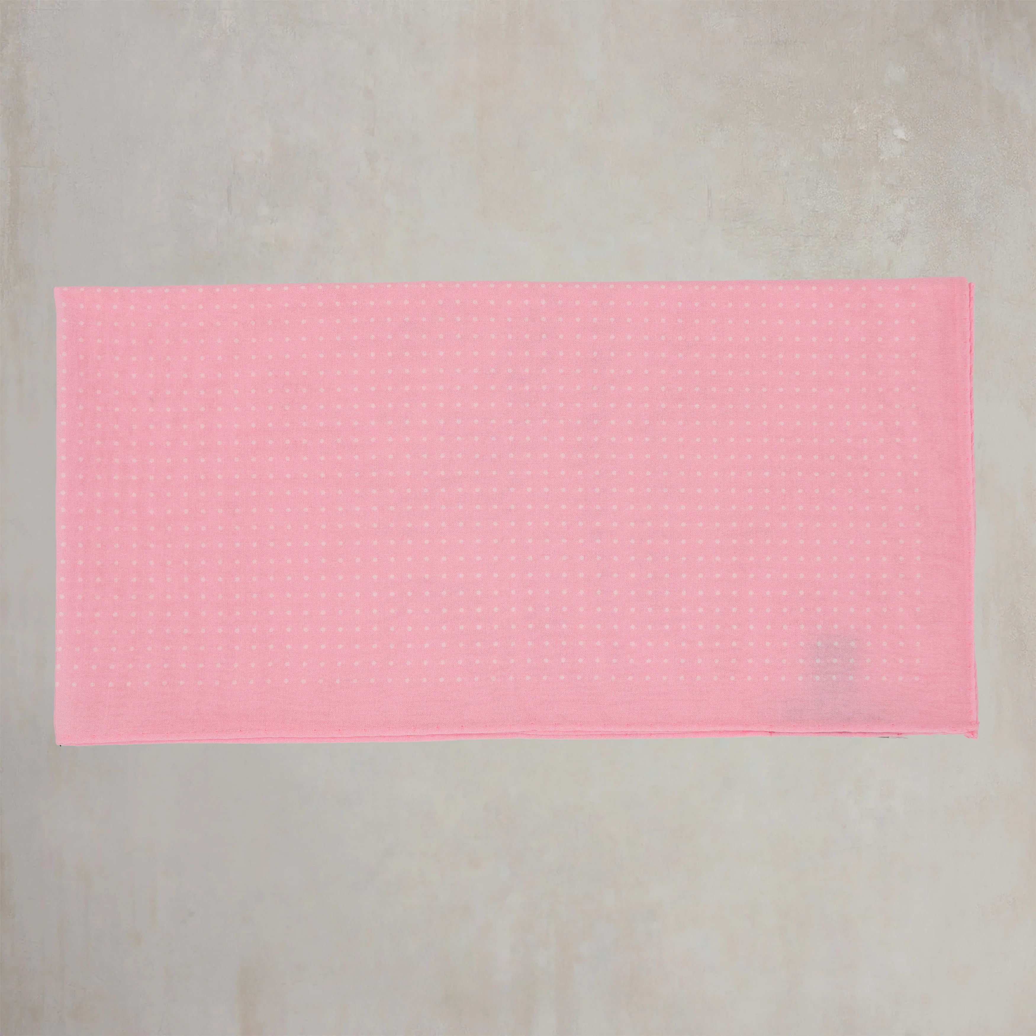 Cotton Spotted Neckerchief in Light Pink and White - Image 2