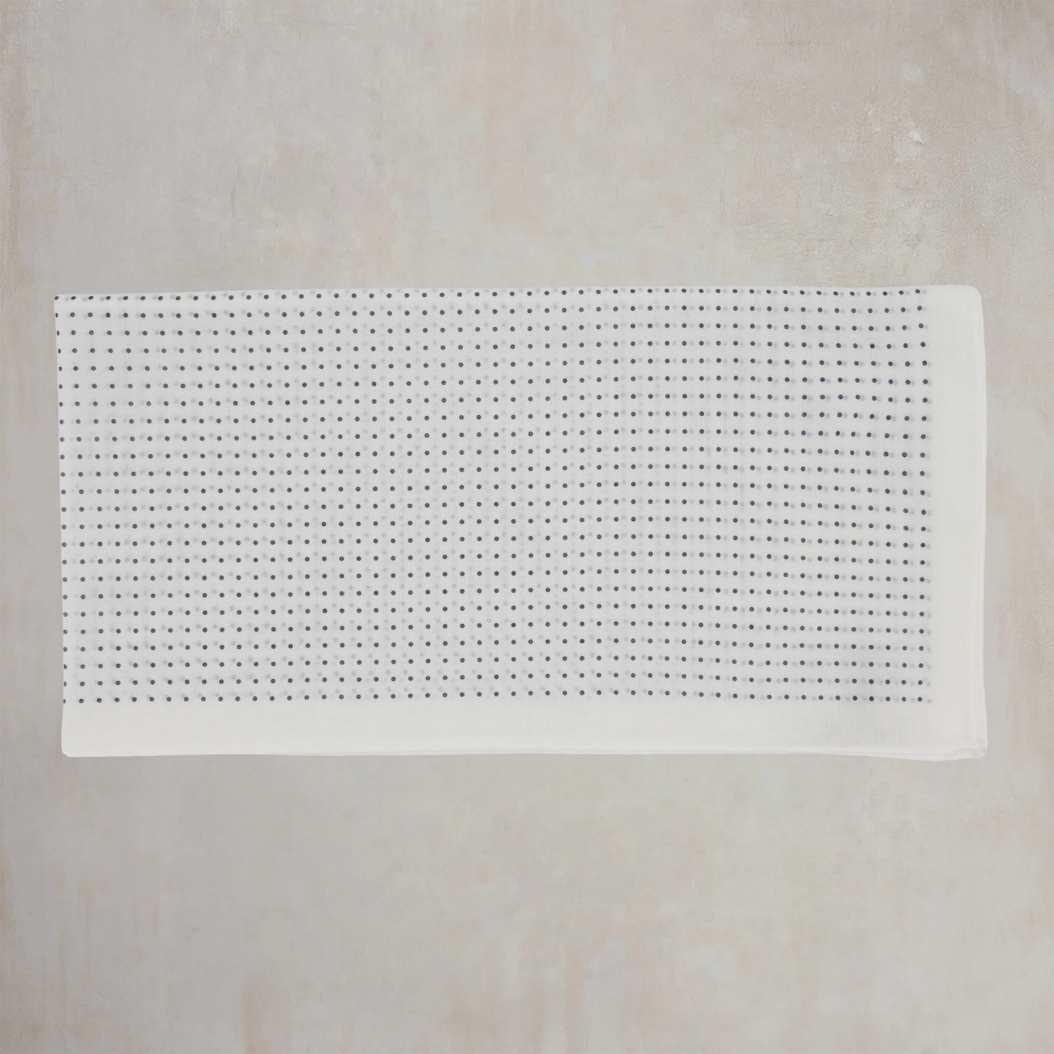 Cotton Spotted Neckerchief in White and Navy - Image 2