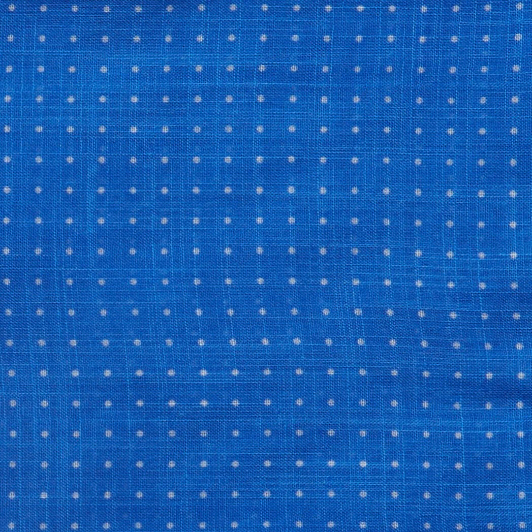 Cotton Spotted Pocket Square in Blue and White - Image 3