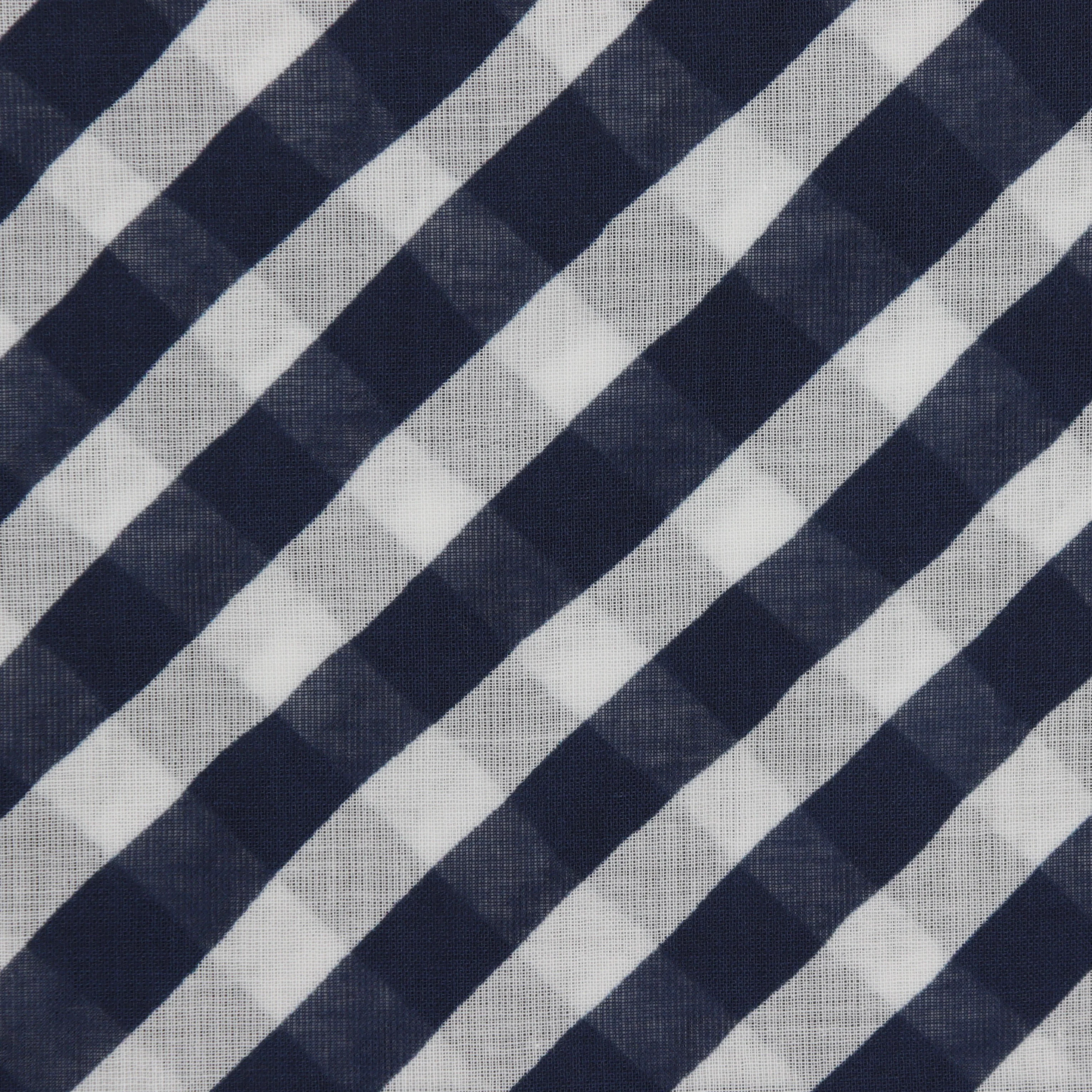 Diagonal Print Cotton Pocket Square in Navy - Image 3