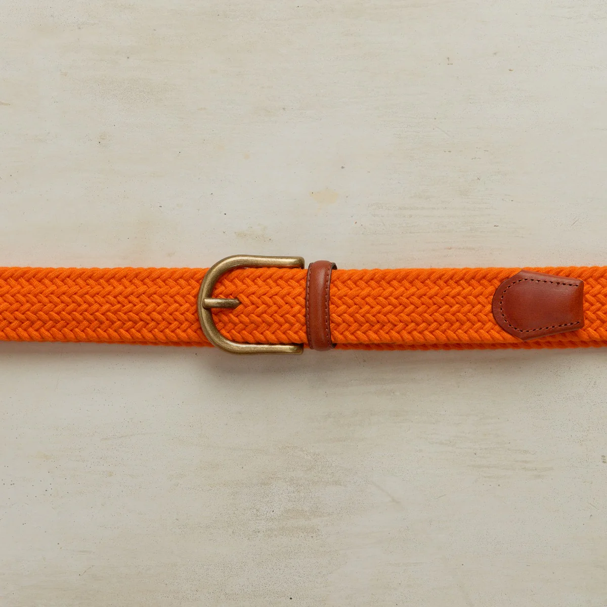 Cotton Elastic Woven Belt In Orange - Image 2