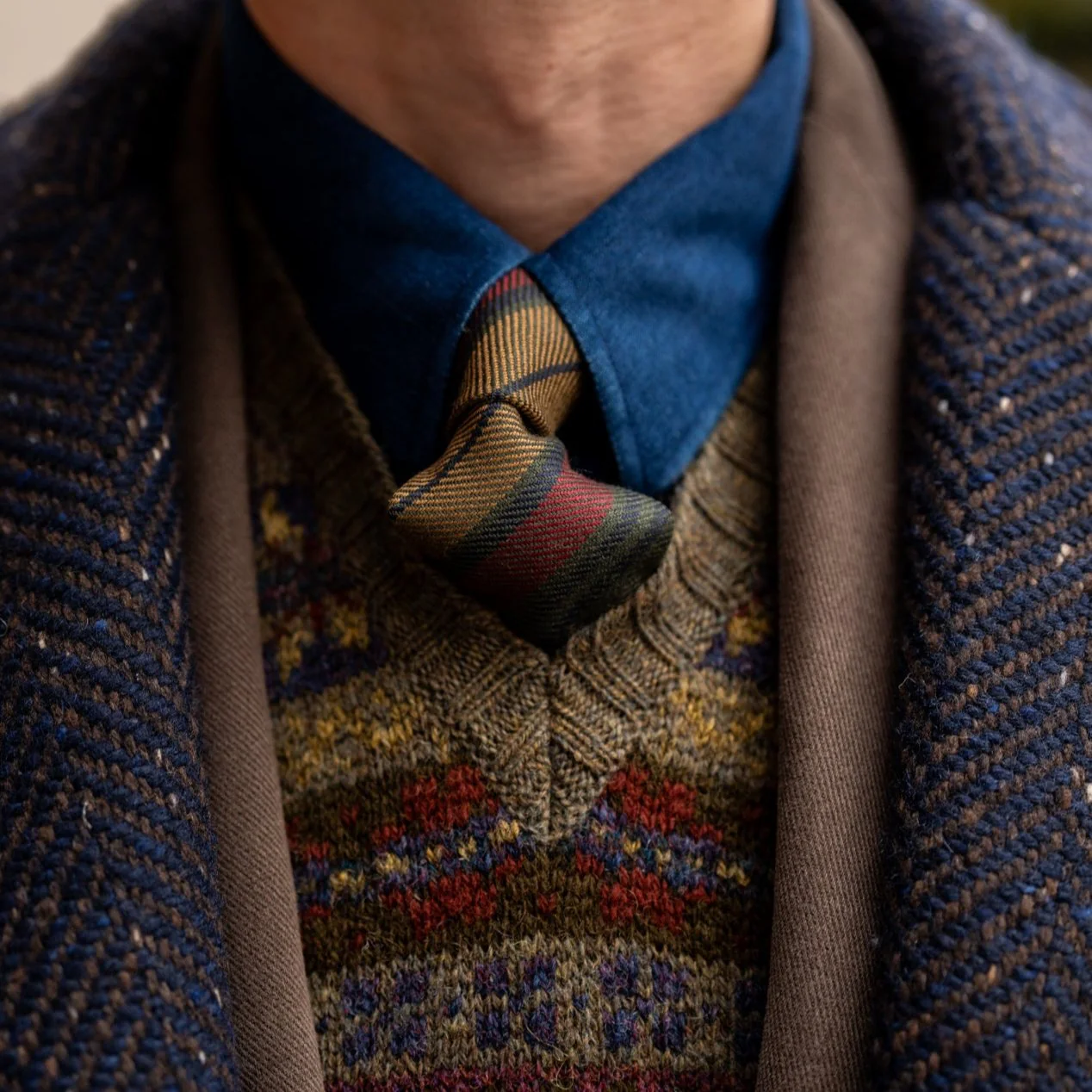 Fair Isle Slipover In Moss - Image 4