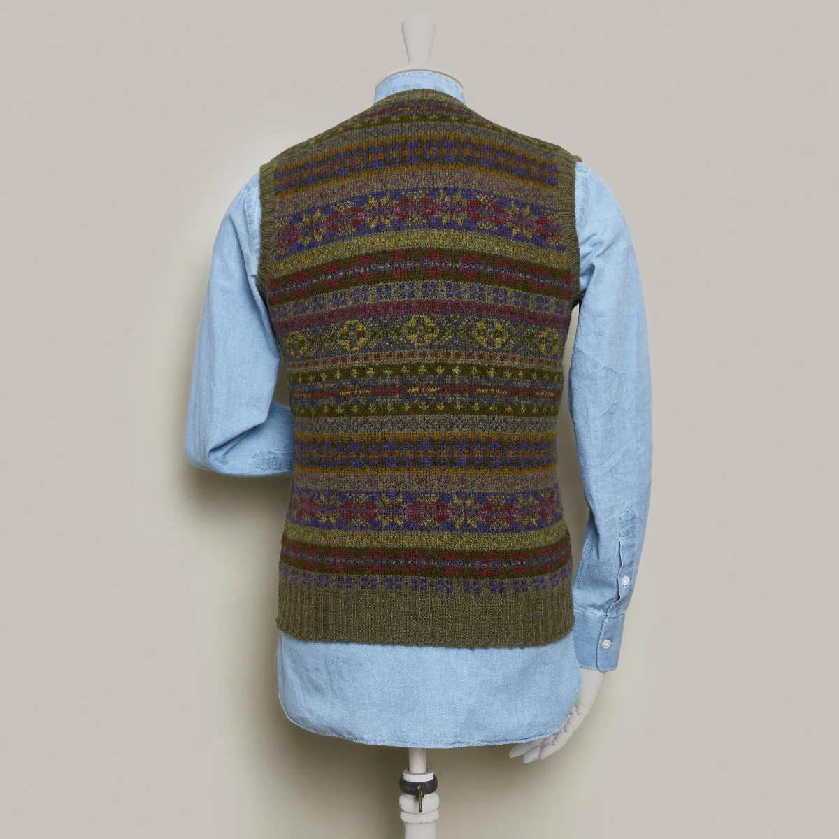 Fair Isle Slipover In Moss - Image 5
