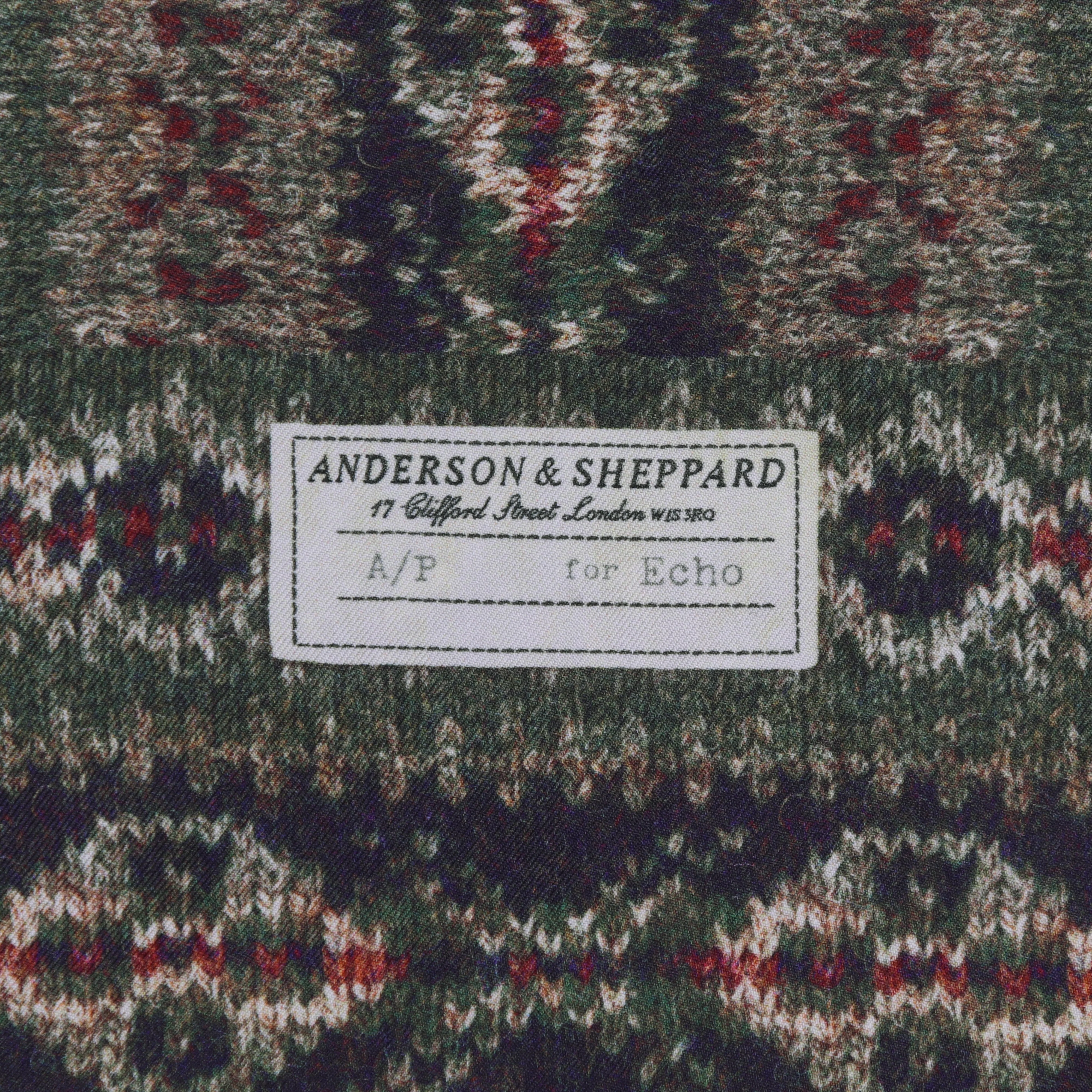 Fairisle Print Silk Scarf by Echo for Anderson & Sheppard - Image 4
