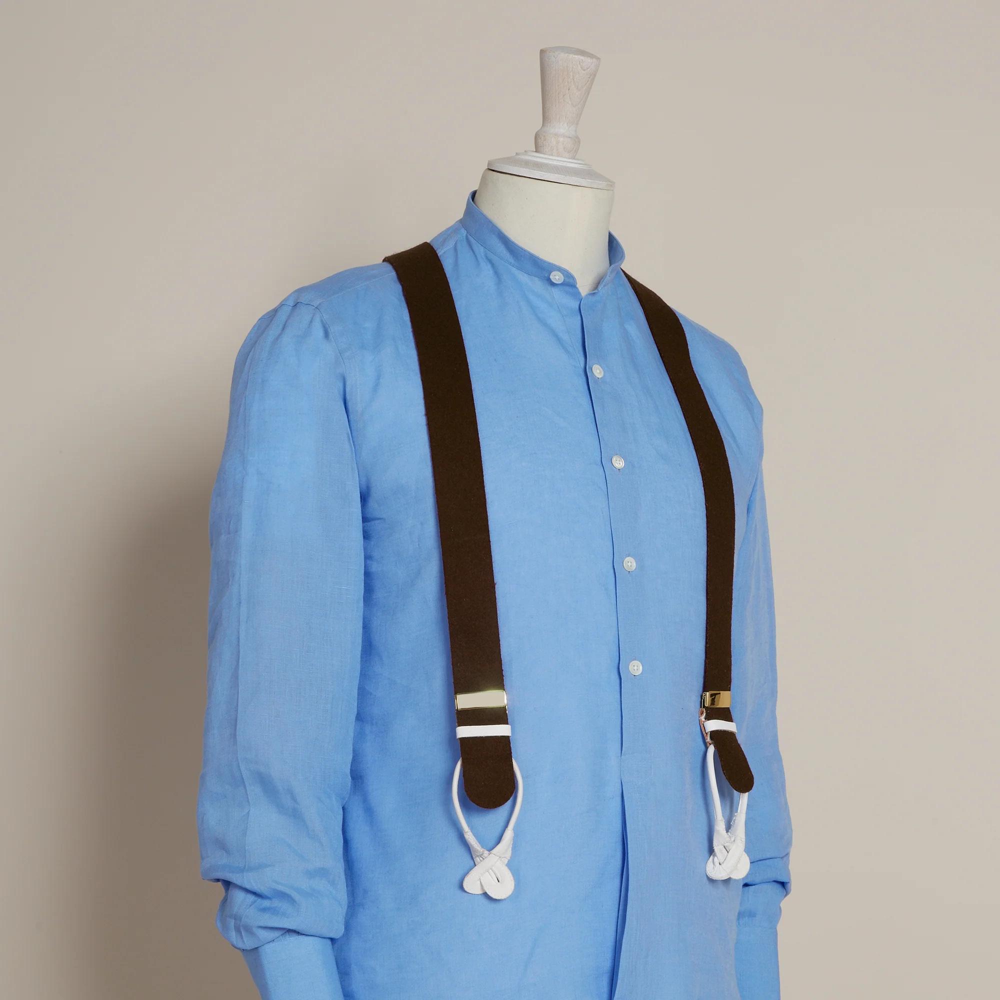 Handmade Felt Braces In Brown - Image 2