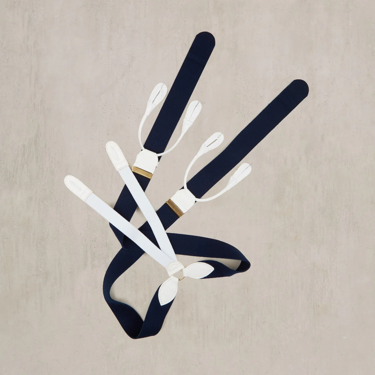 Handmade Felt Braces In Navy