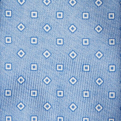 Geometric Square Repeat Printed Tie In Light Blue - Image 3