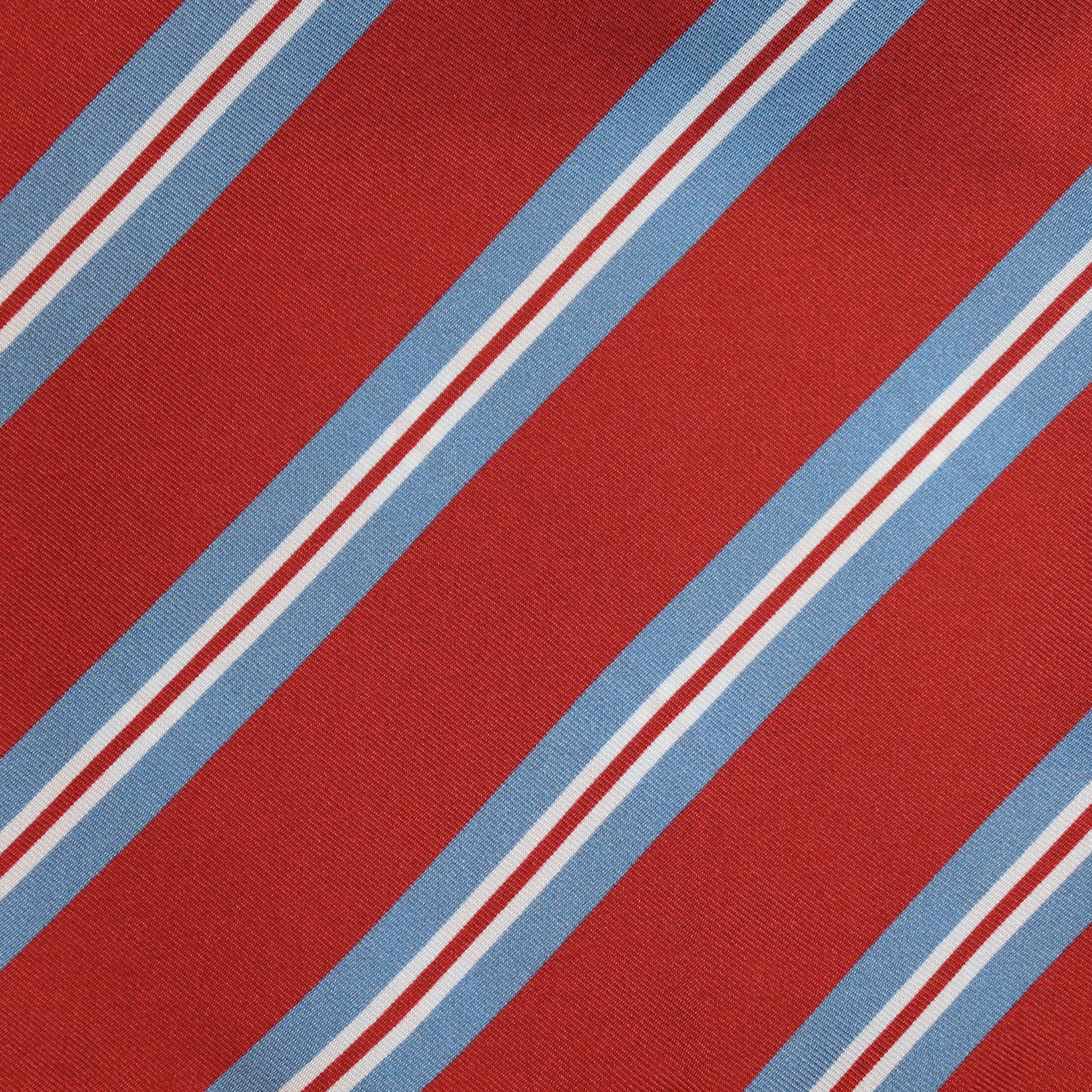 Geometric Stripe Pocket Square in Red - Image 3