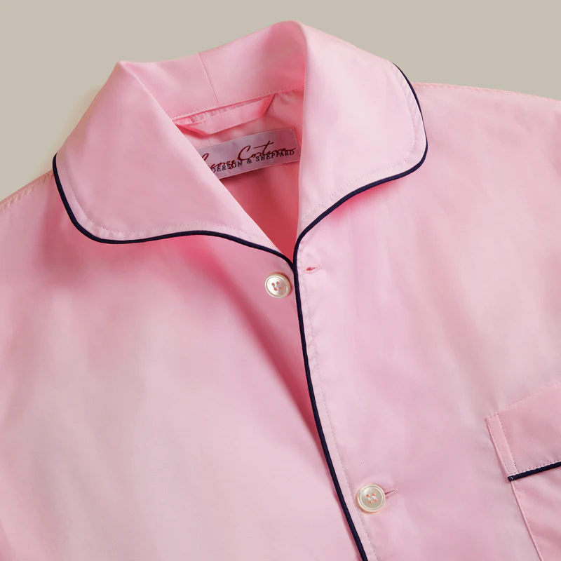 George Cortina For Anderson & Sheppard Pyjama Set in Light Pink - Image 3