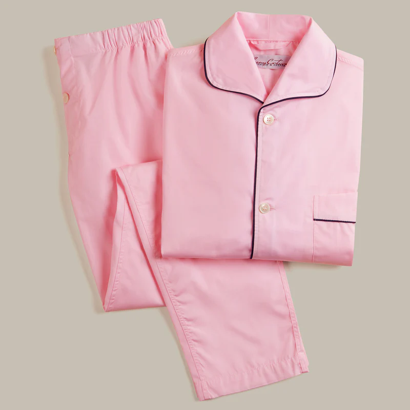 George Cortina For Anderson & Sheppard Pyjama Set in Light Pink - Image 7