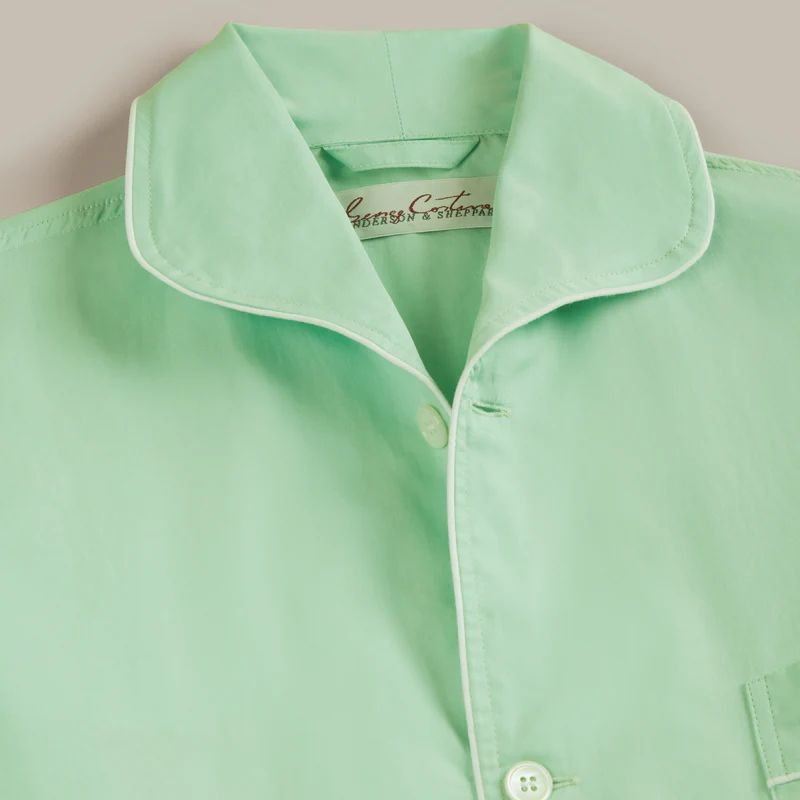 George Cortina For Anderson & Sheppard Pyjama Set in Mint - Image 3