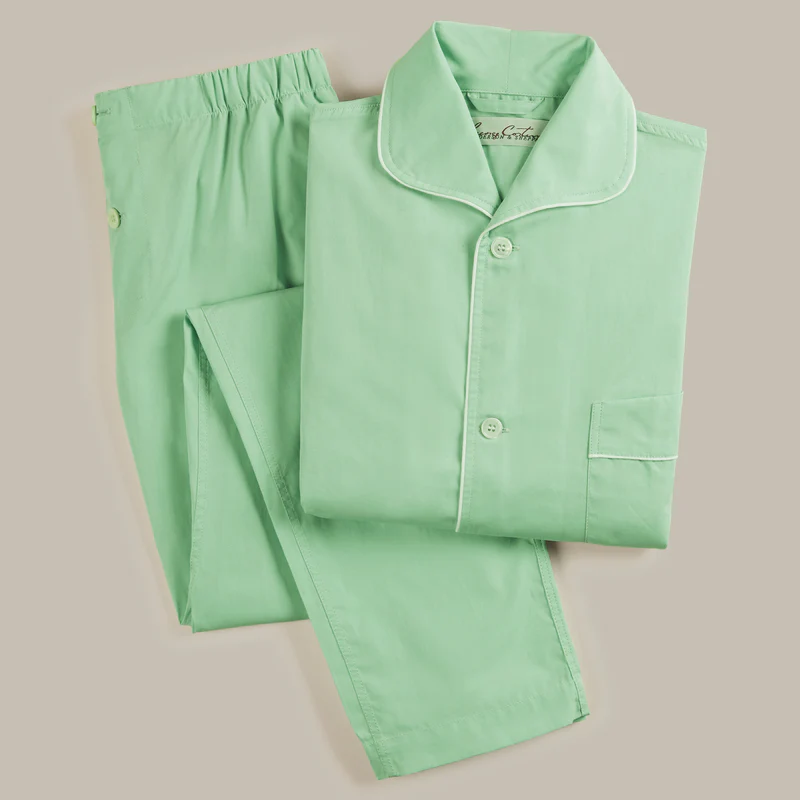 George Cortina For Anderson & Sheppard Pyjama Set in Mint - Image 7