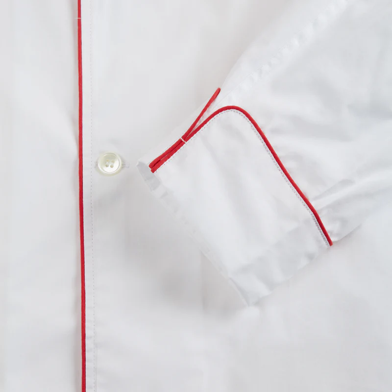 George Cortina For Anderson & Sheppard Pyjama Set in White - Image 4