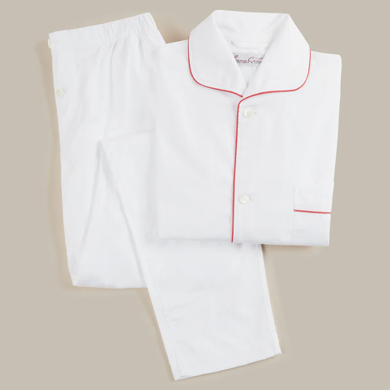 George Cortina For Anderson & Sheppard Pyjama Set in White - Image 7