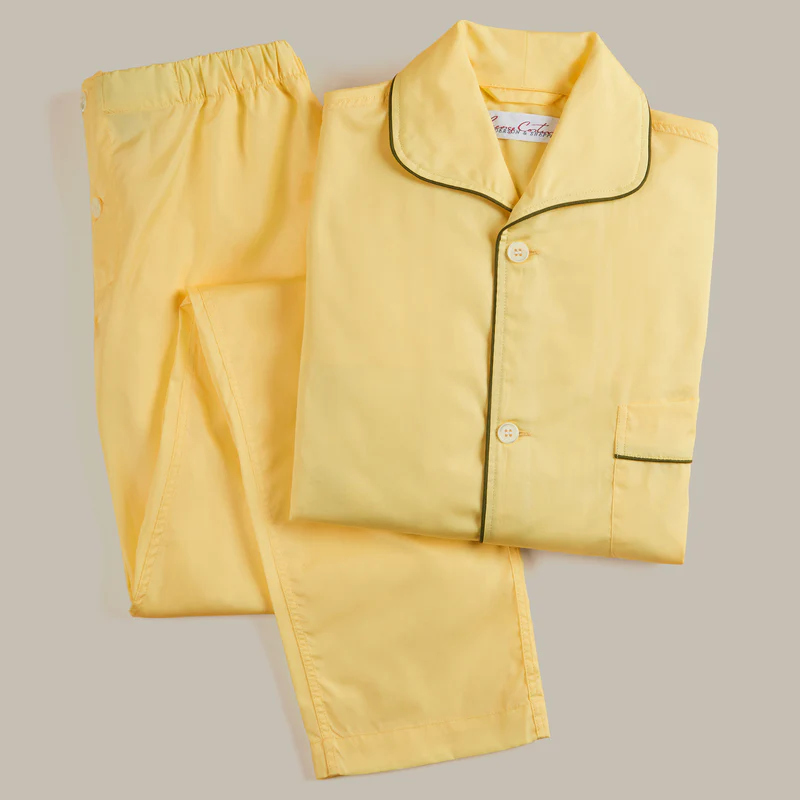 George Cortina For Anderson & Sheppard Pyjama Set in Yellow - Image 6