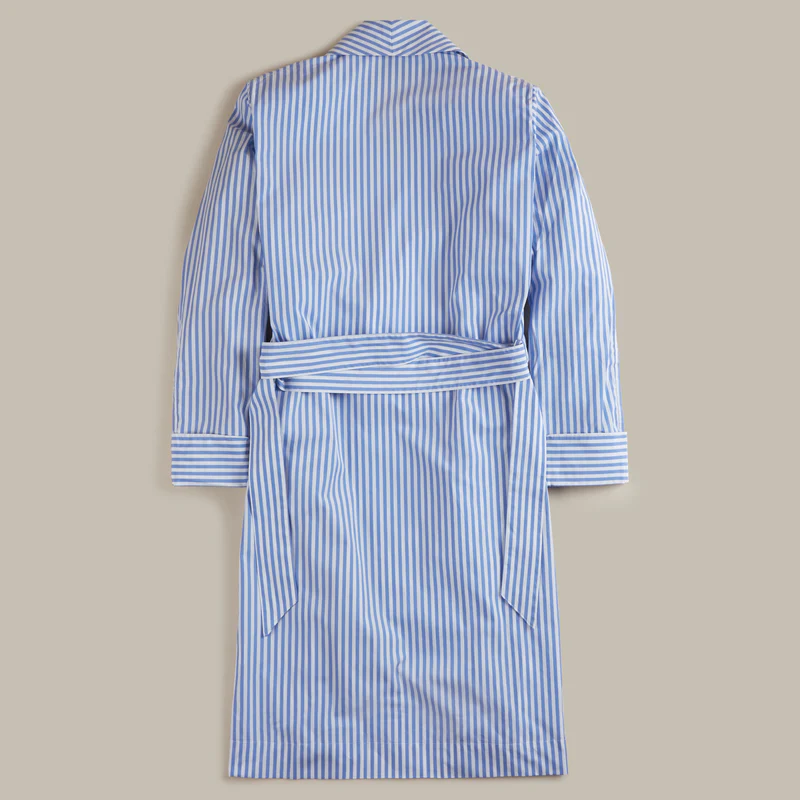 George Cortina For Anderson & Sheppard Striped Robe in Light Blue - Image 2