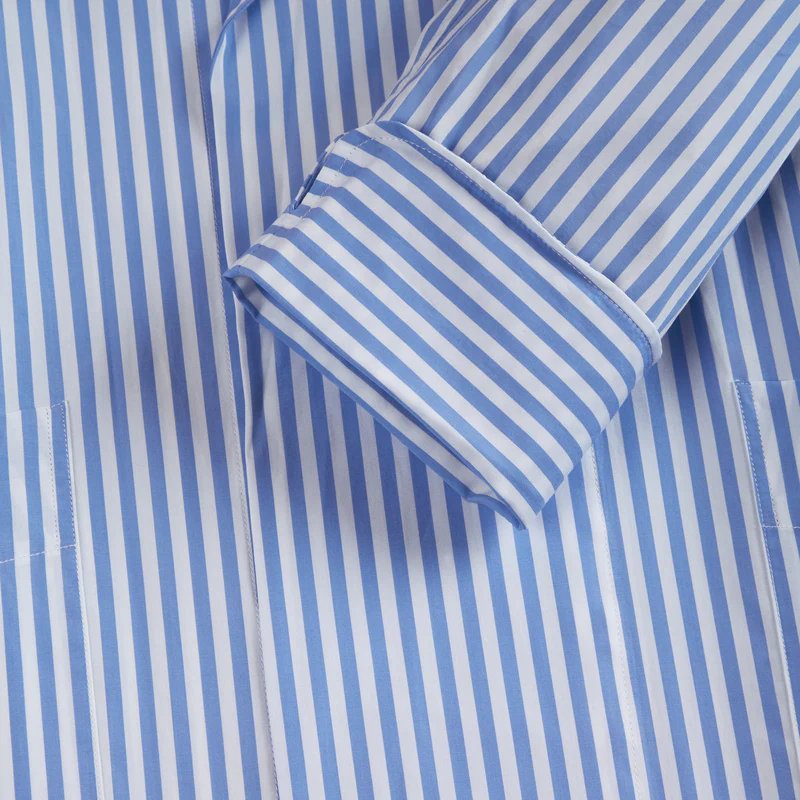 George Cortina For Anderson & Sheppard Striped Robe in Light Blue - Image 4