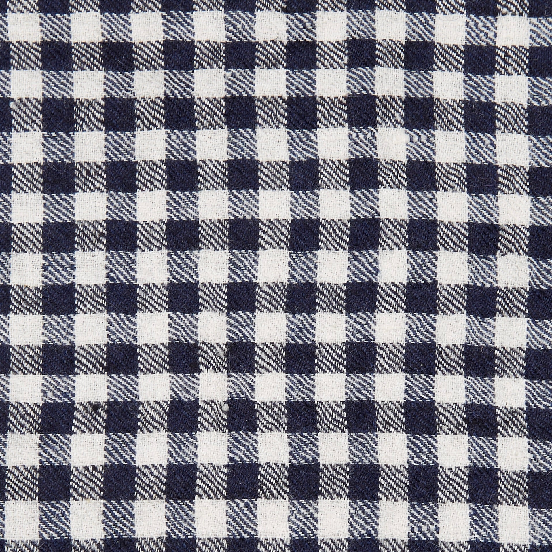 Cashmere Neckerchief With Gingham Print In Navy And Ecru - Image 5