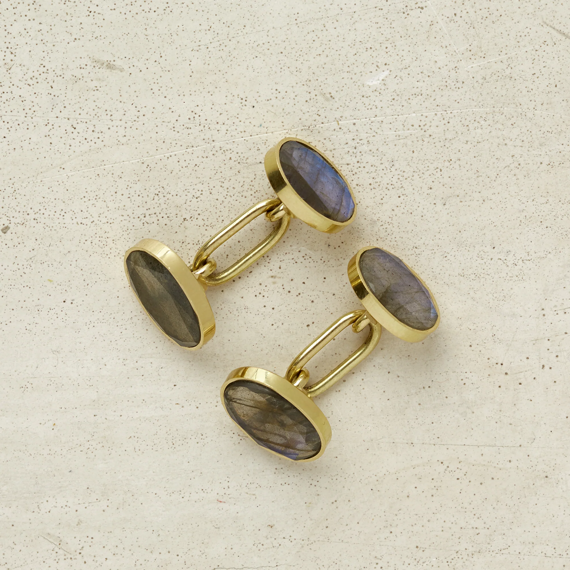 Gold Cufflinks With Labradorite Stone - Image 3