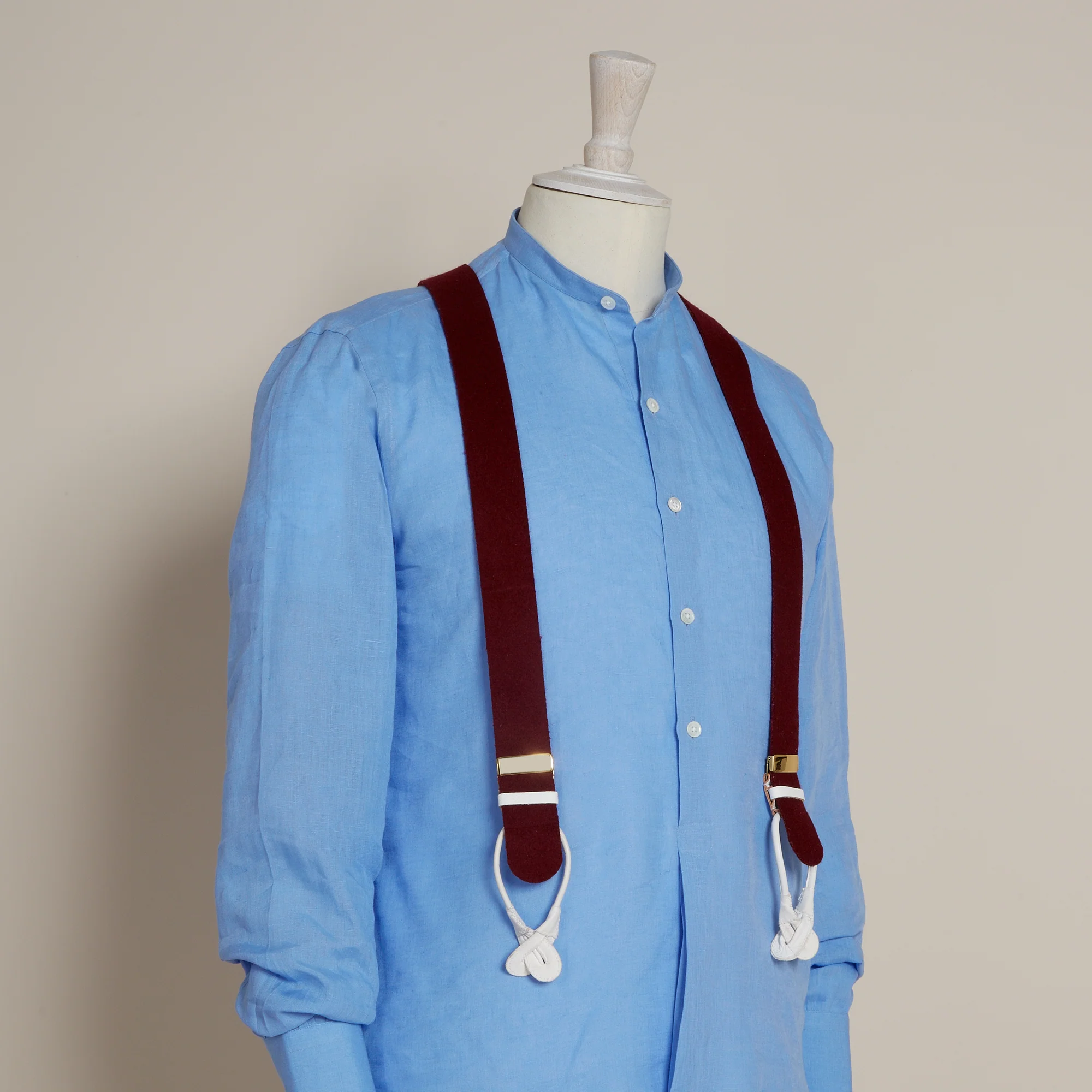 Handmade Felt Braces In Wine - Image 2