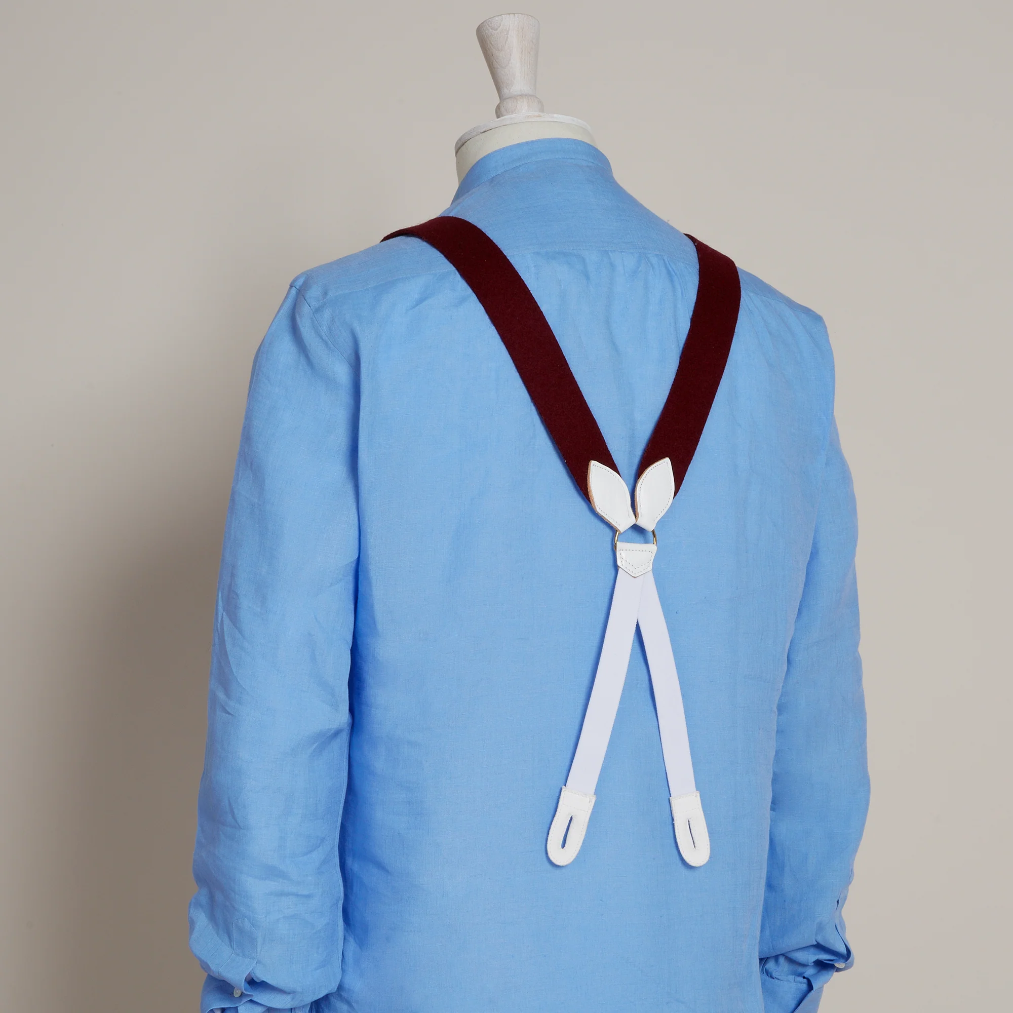 Handmade Felt Braces In Wine - Image 3