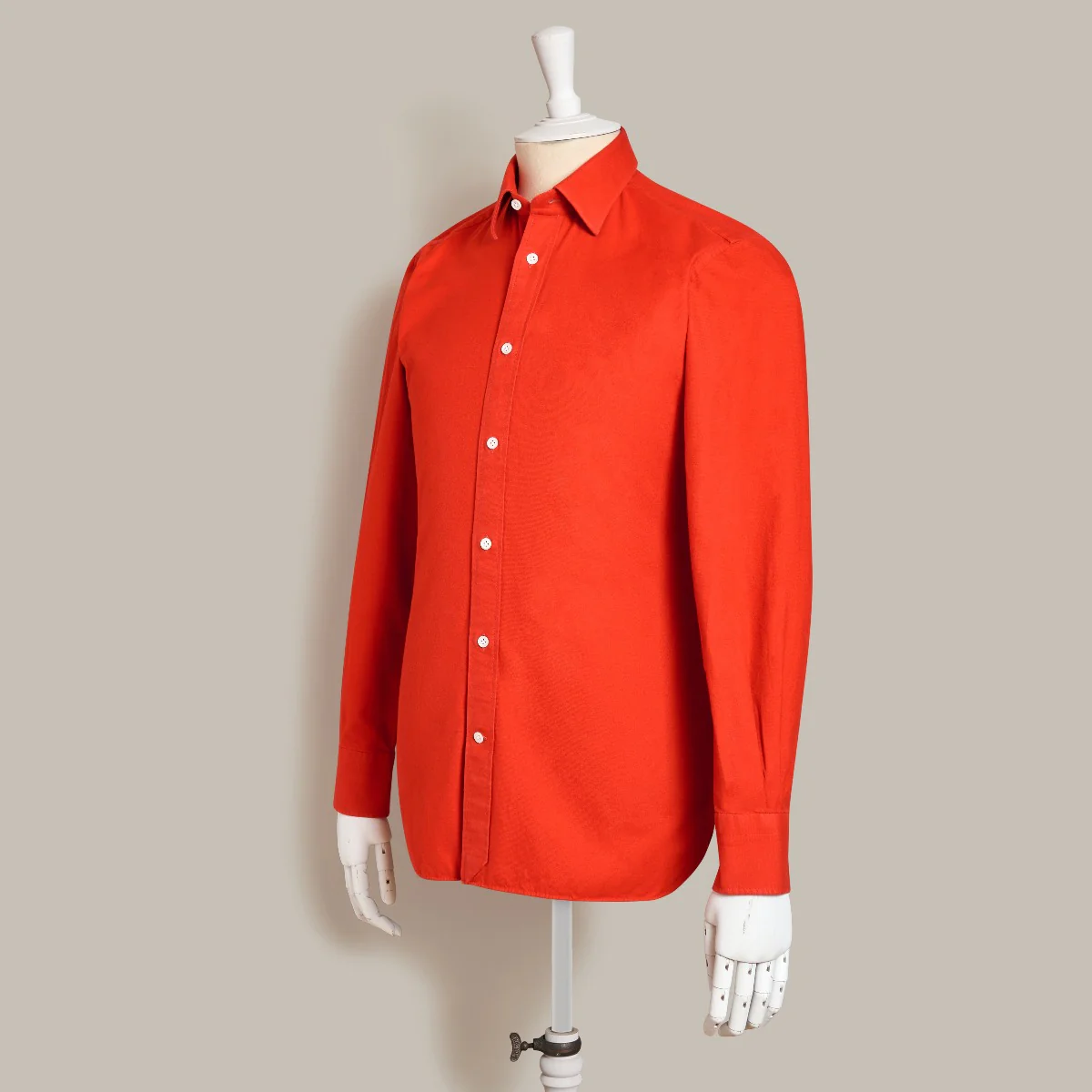 100 Hands For Anderson & Sheppard Handmade Flannel Shirt In Red - Image 3