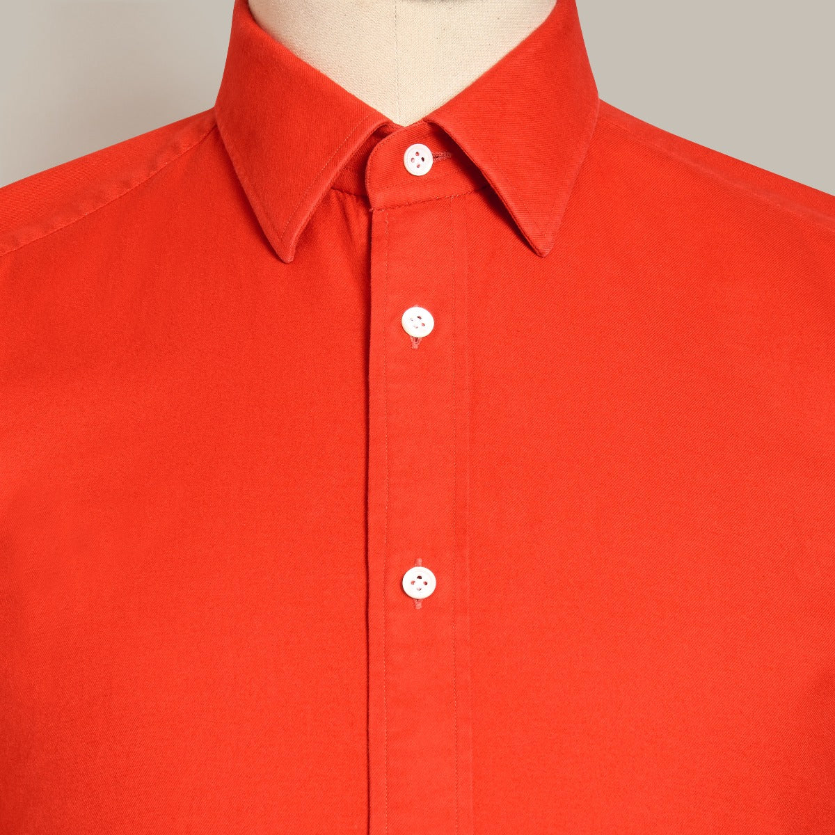 100 Hands For Anderson & Sheppard Handmade Flannel Shirt In Red - Image 5