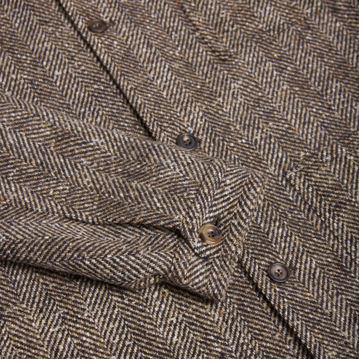 Artisan Woven Herringbone Jacket No. 2 In Light Brown - Image 7
