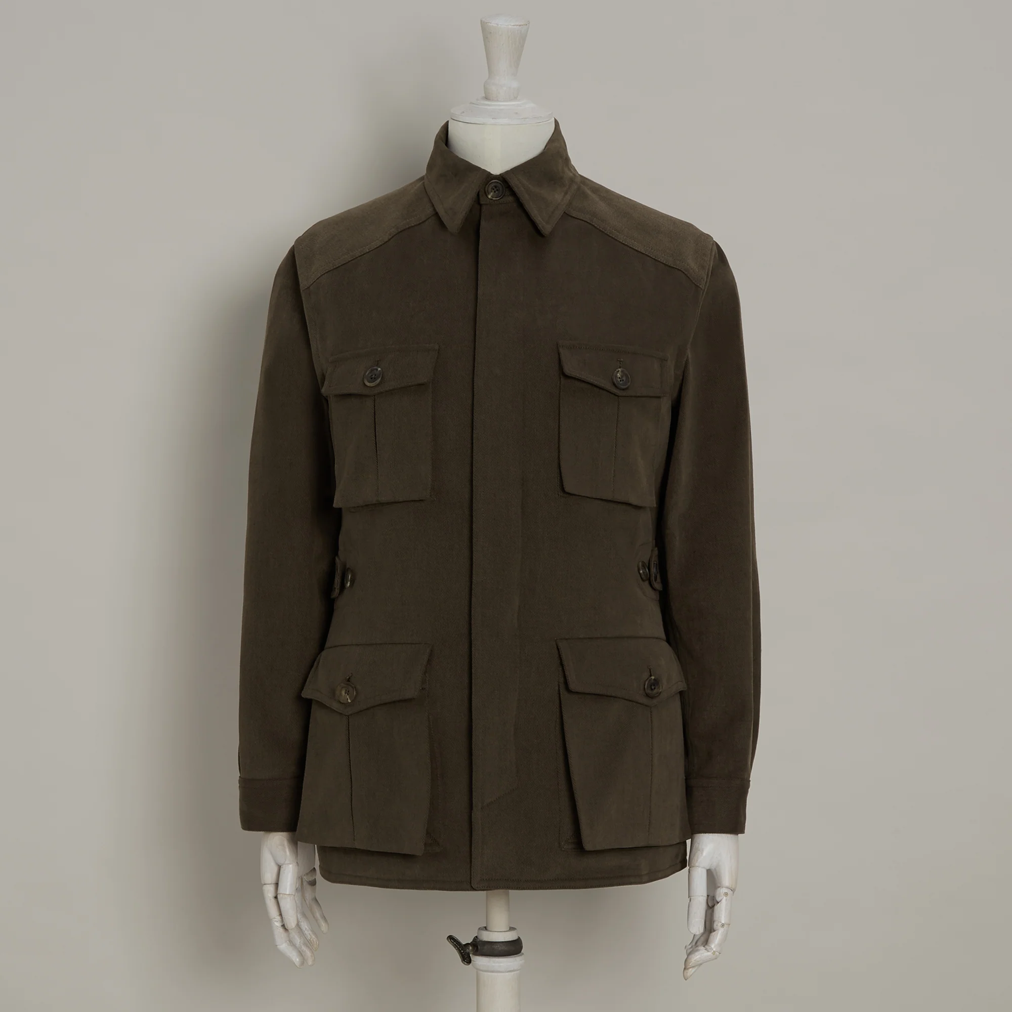 Heavy Drill Cotton Travel Jacket In Chocolate