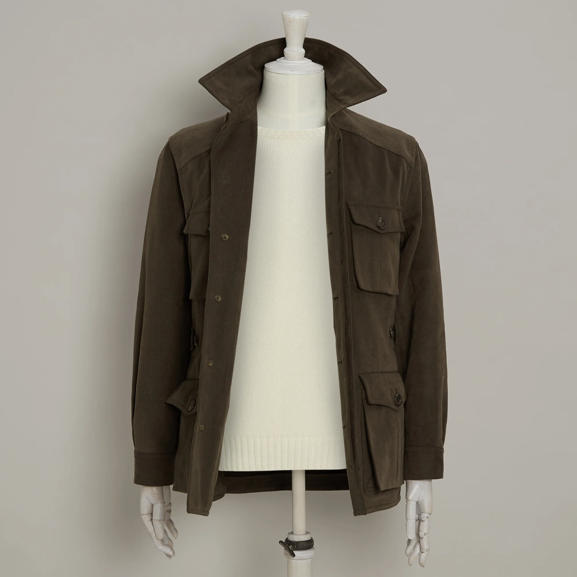 Heavy Drill Cotton Travel Jacket In Chocolate - Image 4