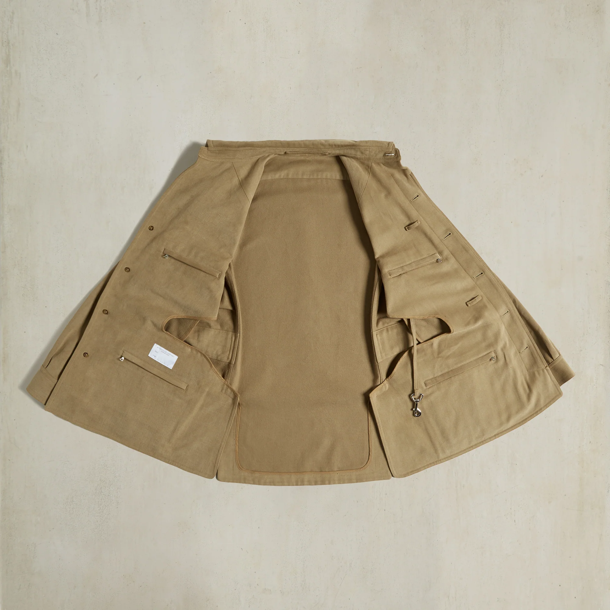 Heavy Drill Cotton Travel Jacket In Taupe - Image 5