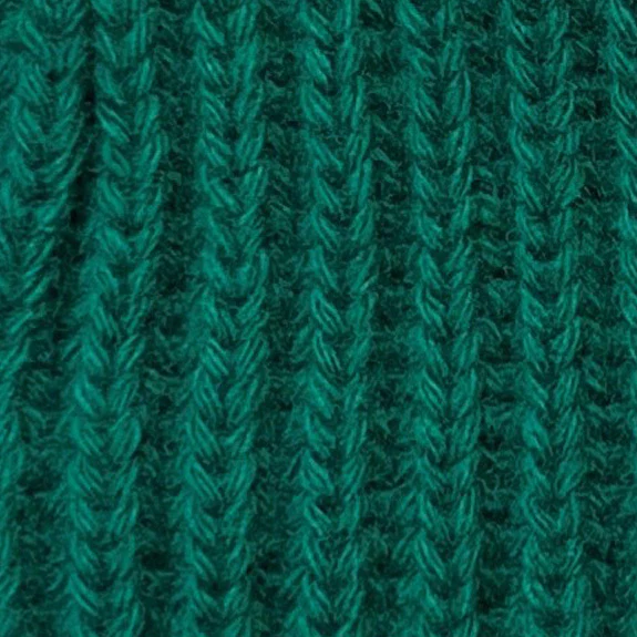 Soft Lambswool Heavy Knit Hat in Emerald - Image 2