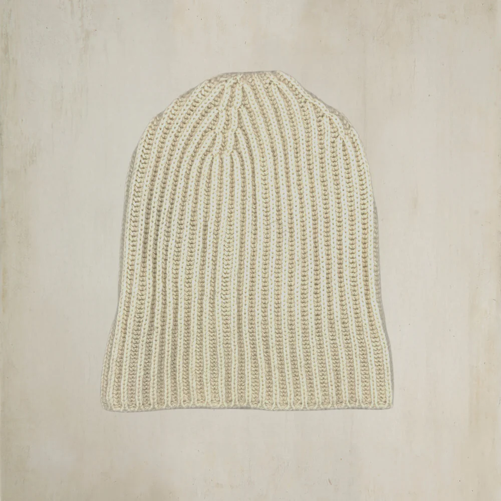 Soft Lambswool Heavy Knit Hat In Cream