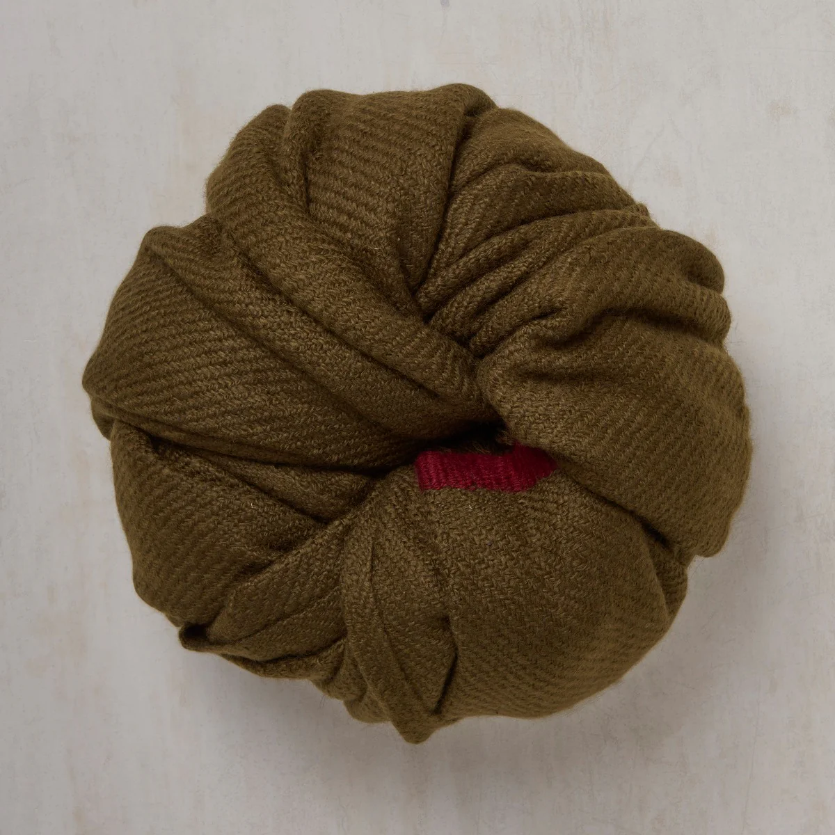 Heavy Twill Hand Woven Cashmere Shawl In Khaki