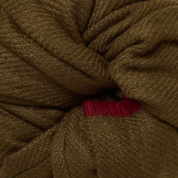 Heavy Twill Hand Woven Cashmere Shawl In Khaki - Image 3