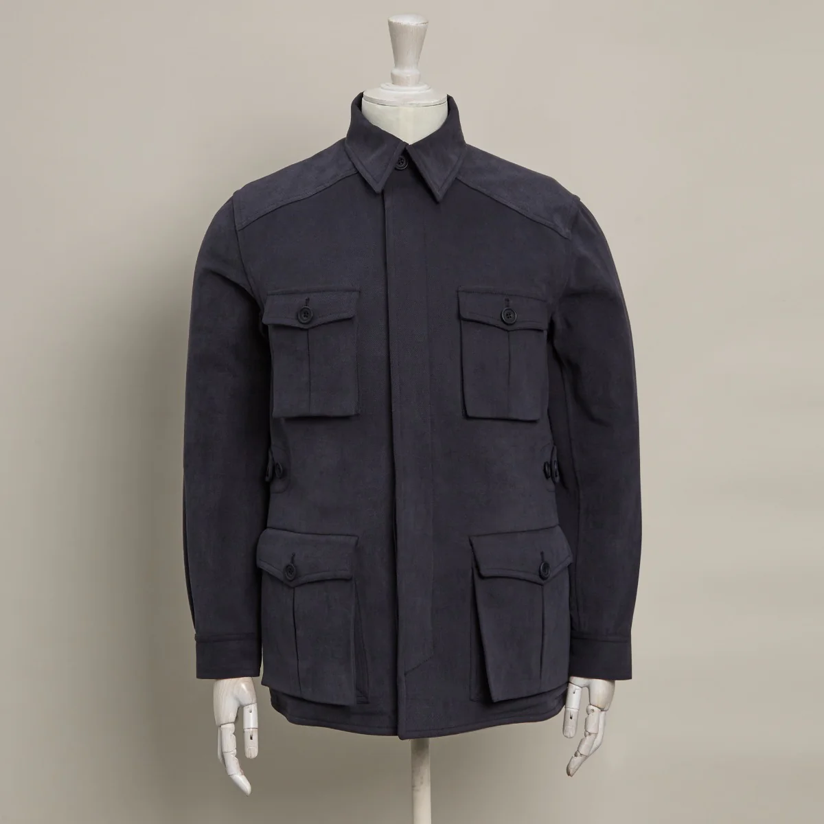 Heavy Drill Cotton Travel Jacket in Navy