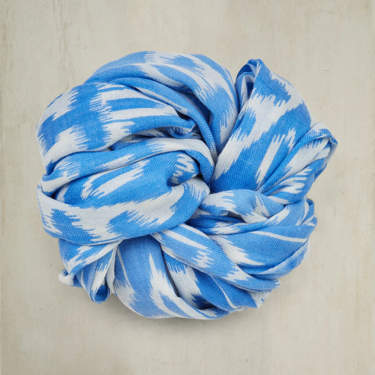 Cashmere and Silk Ikat Scarf in Sky