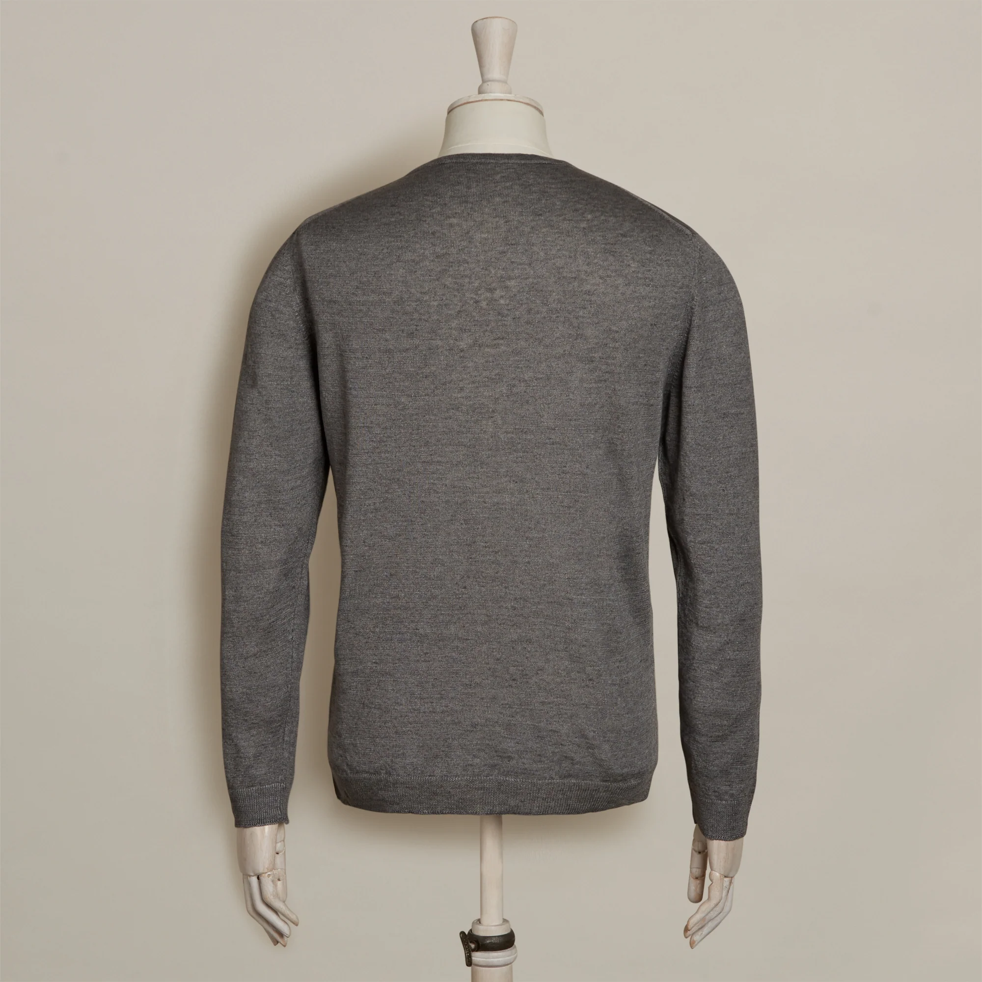 Knitted Linen Henley Shirt In Grey - Image 3