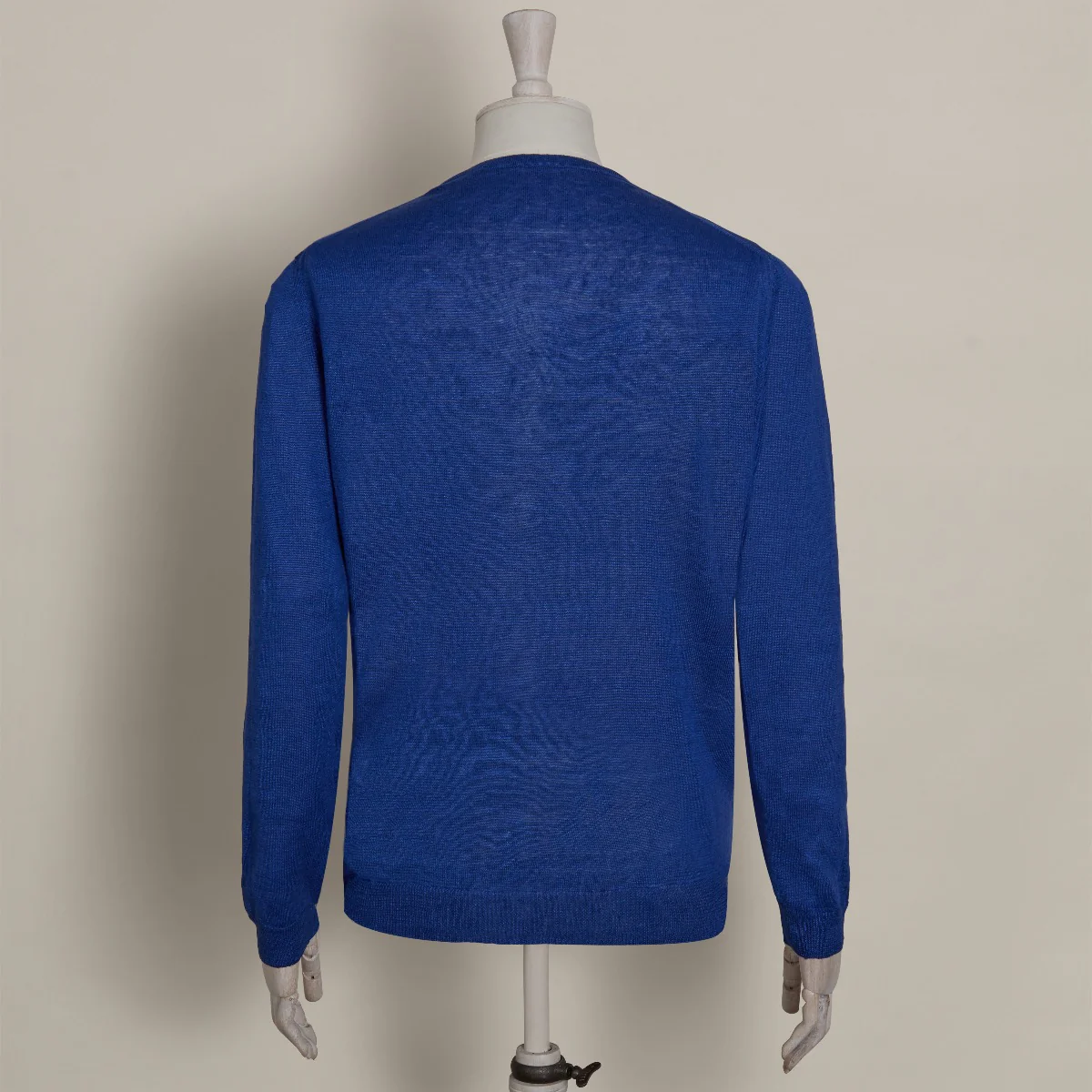 Knitted Linen Henley Shirt In Ocean - Image 3
