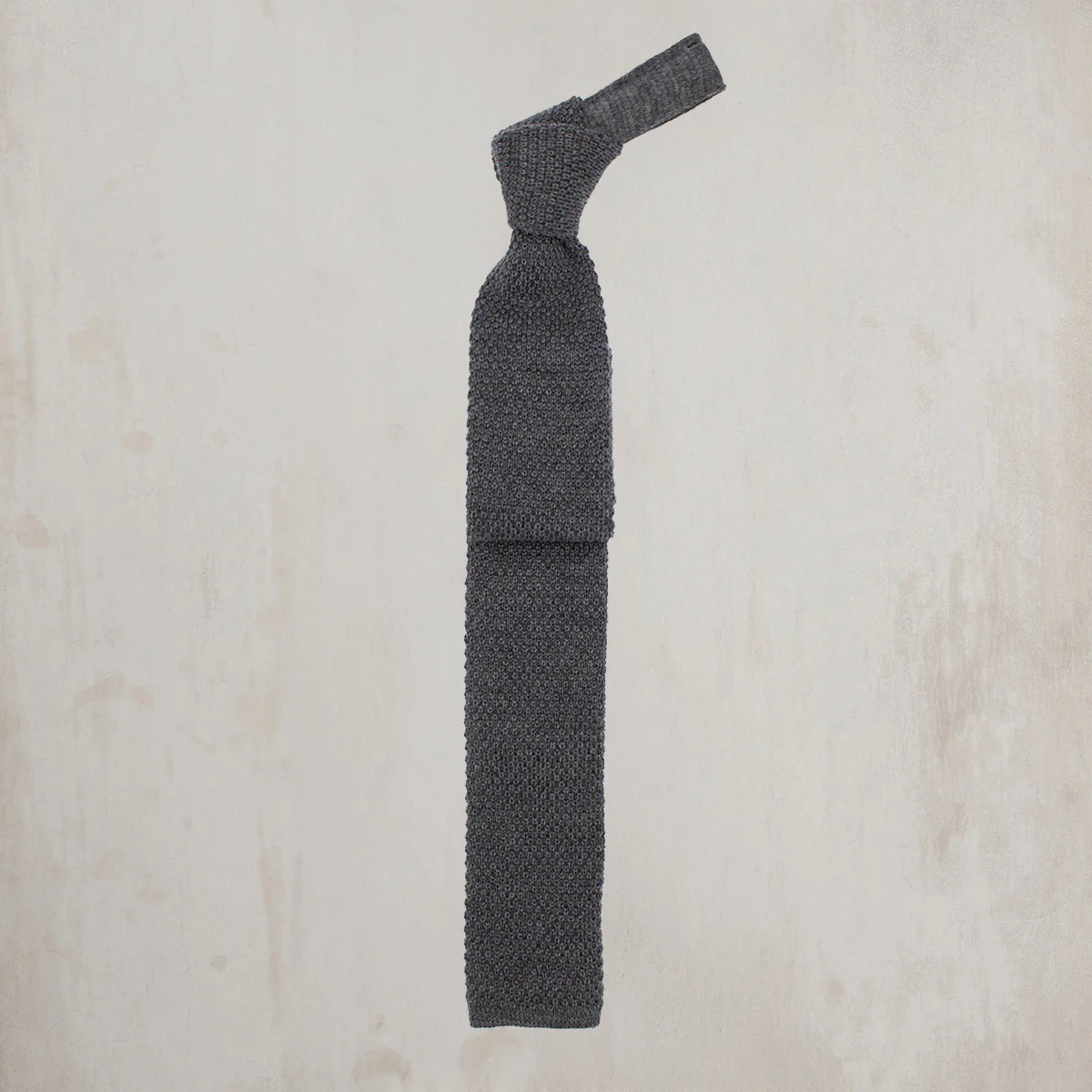 Knitted Woollen Tie in Dark Grey
