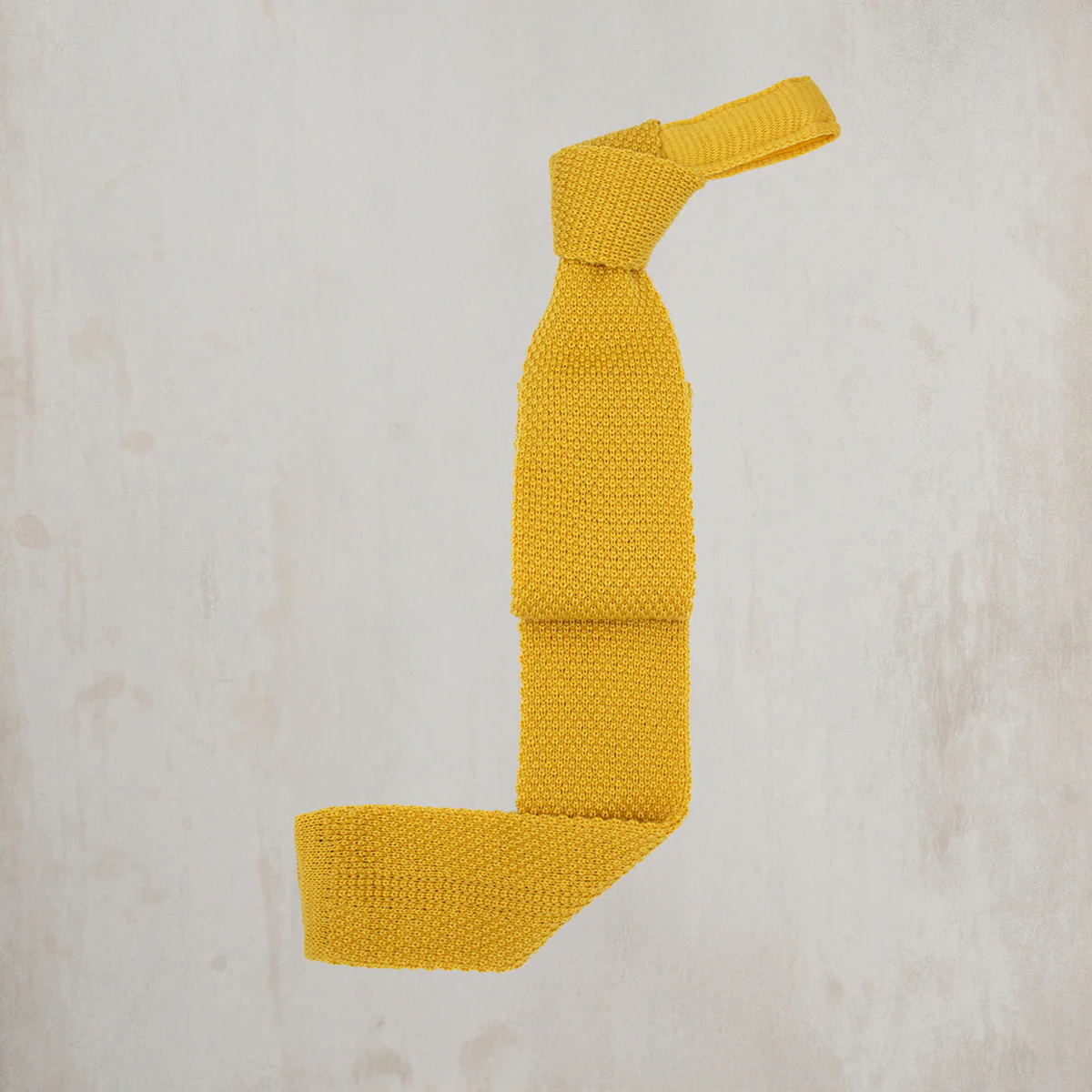 Knitted Woollen Tie in Gold - Image 2
