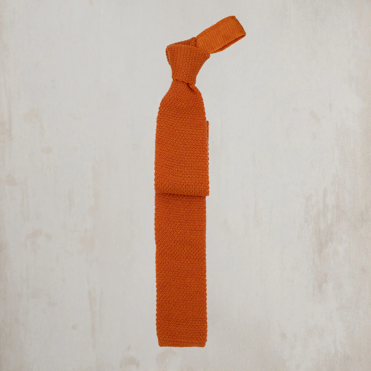 Knitted Woollen Tie in Orange