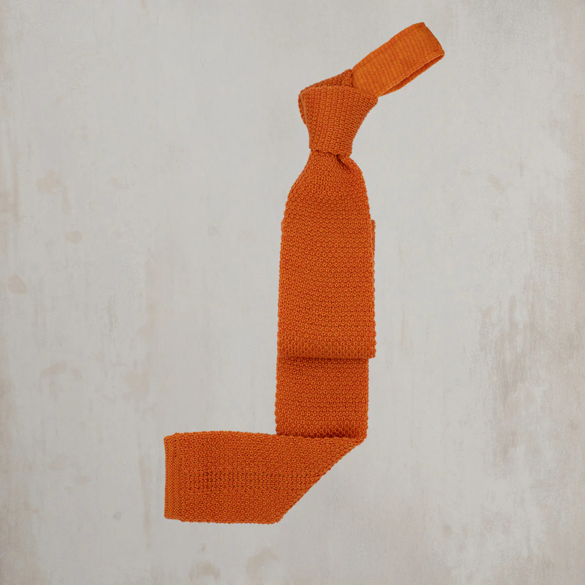 Knitted Woollen Tie in Orange - Image 2