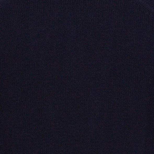Lambswool Four Button Cardigan With Shawl Collar in Navy - Image 4