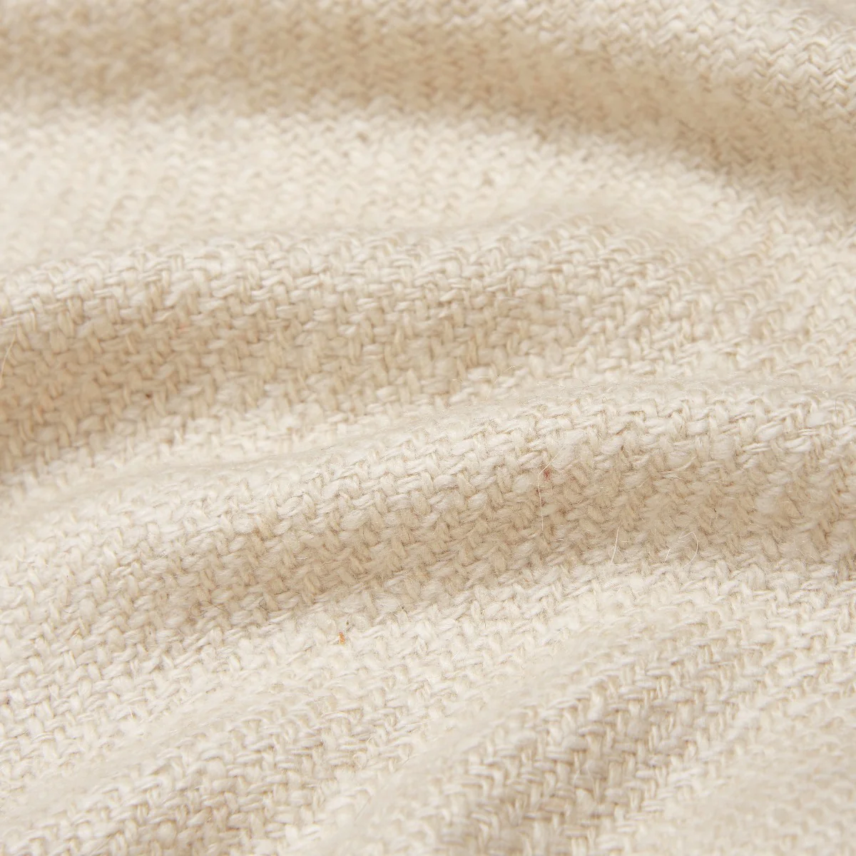 Large Heavy Twill Cashmere Throw In Cream - Image 3
