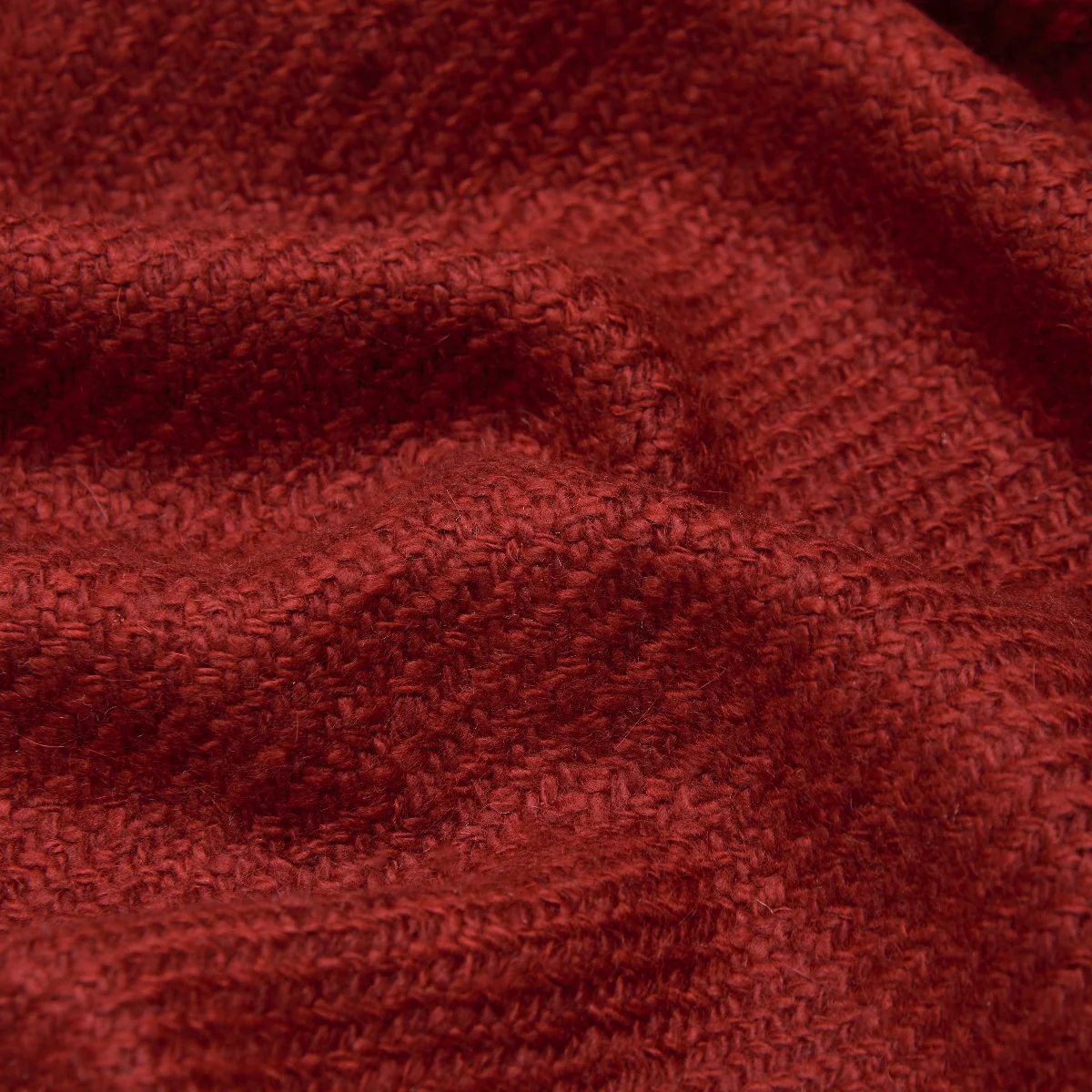 Large Heavy Twill Cashmere Throw In Red - Image 3